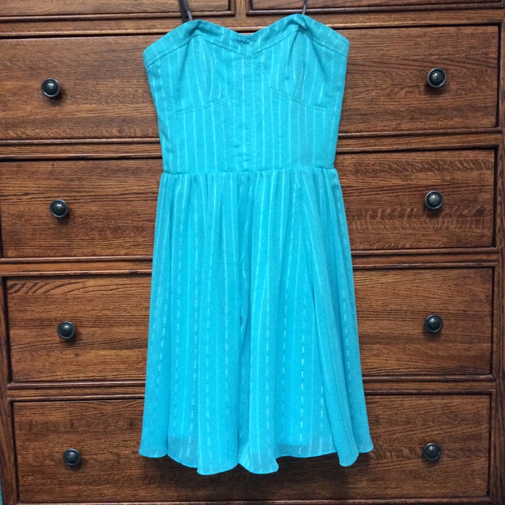 Guess Strapless Turquoise Dress size 10